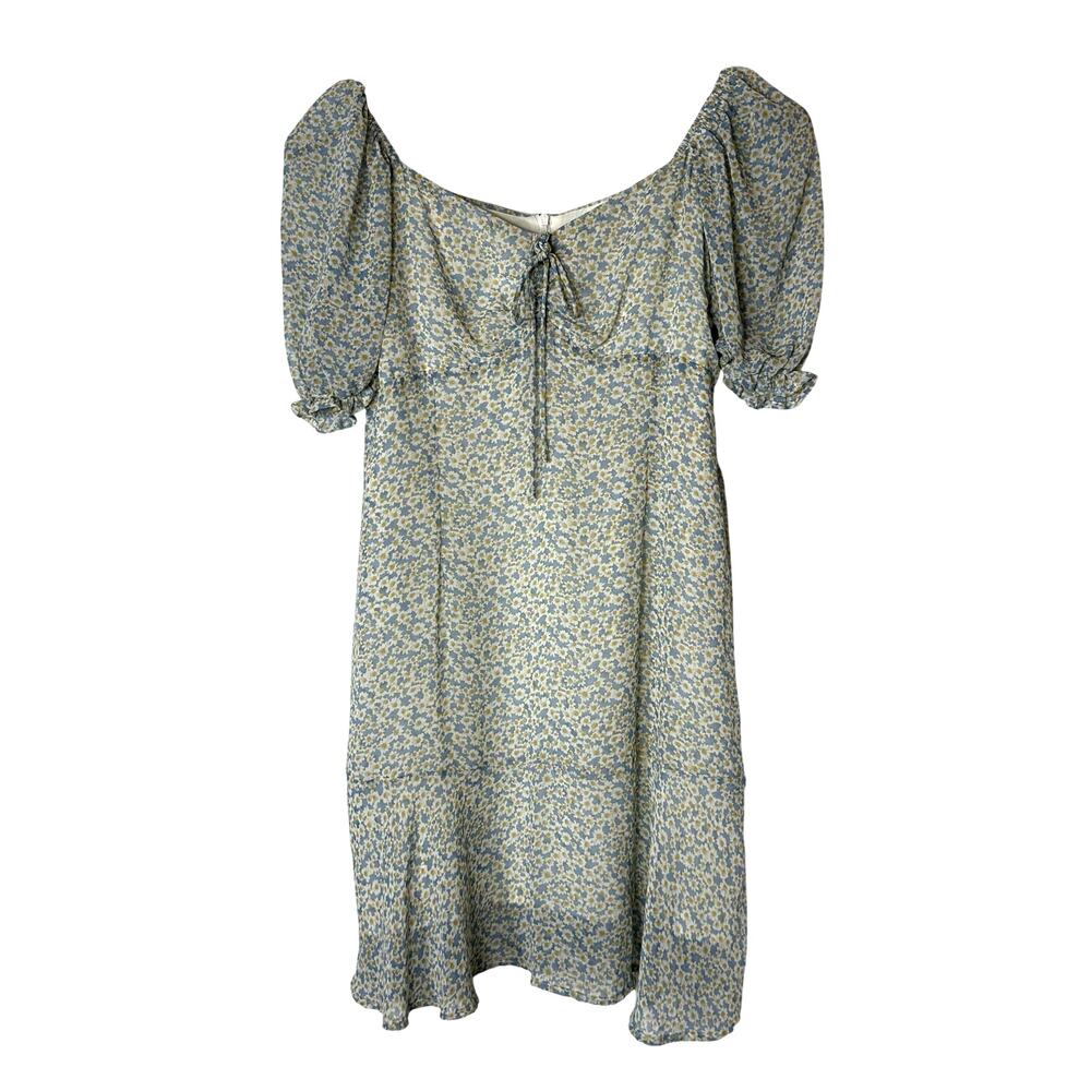 Louna Blue Daisy Puff Sleeve Dress